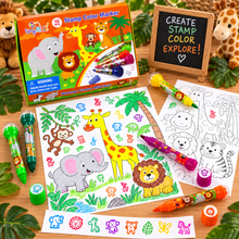 Load image into Gallery viewer, Wild Life Safari Animals Stamp Marker Set - Set of 10