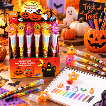 Load image into Gallery viewer, Halloween Stackable Crayon with Stamper Topper
