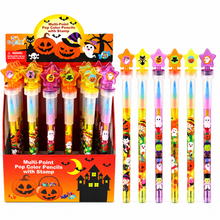 Load image into Gallery viewer, Halloween Stackable Crayon with Stamper Topper