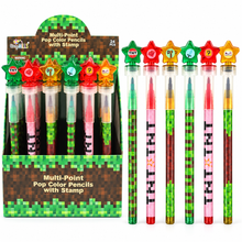 Load image into Gallery viewer, Pixels Stackable Crayon with Stamper Topper