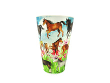 Load image into Gallery viewer, Eco-Friendly Reusable Plant Fiber 14 oz Travel Mug with Horse and Pony Design