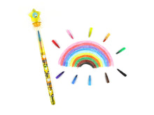 Load image into Gallery viewer, Construction Stackable Crayon with Stamper Topper