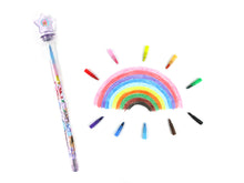 Load image into Gallery viewer, Rainbow Mermaid Stackable Crayon with Stamper Topper