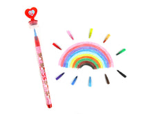 Load image into Gallery viewer, Valentine&#39;s Day Stackable Crayon with Stamper Topper