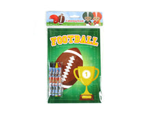 Load image into Gallery viewer, Football Coloring Books with Crayons Party Favors - Set of 6 or 12
