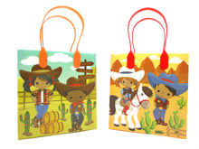 Load image into Gallery viewer, Black Cowboy &amp; Cowgirl Party Favor Treat Bags - Set of 6 or 12