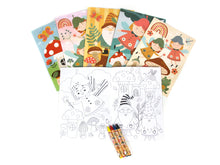 Load image into Gallery viewer, Garden Gnomes &amp; Fairies Coloring Books with Crayons Party Favors - Set of 6 or 12