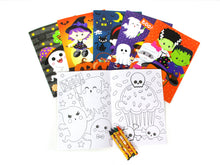 Load image into Gallery viewer, Halloween Coloring Books with Crayons Party Favors - Set of 6 or 12
