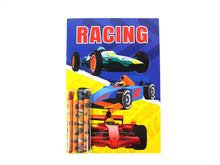 Load image into Gallery viewer, Race Car Coloring Books with Crayons Party Favors - Set of 6 or 12