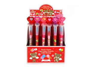 Valentine's Day Stackable Crayon with Stamper Topper