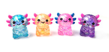 Load image into Gallery viewer, 12 Pc Glitter Axolotl Squishy Toys Display – Kids Party Favors &amp; Prizes