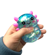 Load image into Gallery viewer, 12 Pc Glitter Axolotl Squishy Toys Display – Kids Party Favors &amp; Prizes