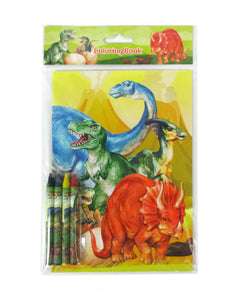 Jurassic Coloring Books with Crayons Party Favors - Set of 6 or 12