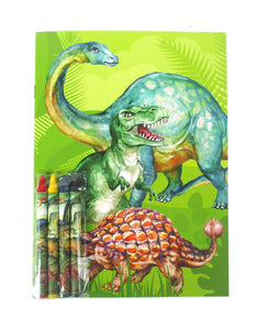 Jurassic Coloring Books with Crayons Party Favors - Set of 6 or 12