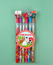 Load image into Gallery viewer, Farm Animals Stackable Pencils - Set of 6