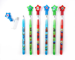 Train Stackable Point Pencils - Set of 6