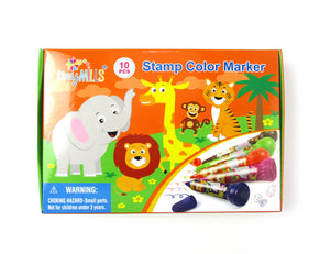 Wild Life Safari Animals Stamp Marker Set - Set of 10