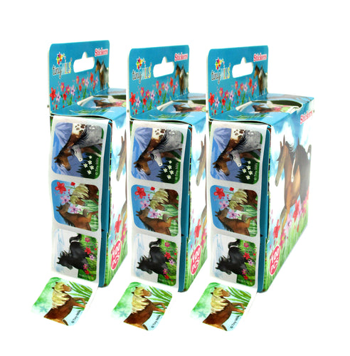 Horse Stickers 100 Stickers/Dispenser, Pack of 1, 6 or 12 Dispensers