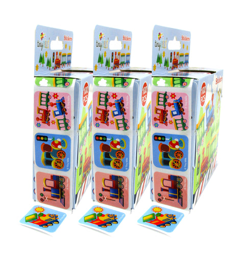 Train Stickers 100 Stickers/Dispenser, Pack of 1, 6 or 12 Dispensers