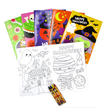 Load image into Gallery viewer, New Spooky Halloween Coloring Books with Crayons Party Favors - Set of 6 or 12