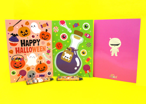 New Spooky Halloween Coloring Books with Crayons Party Favors - Set of 6 or 12