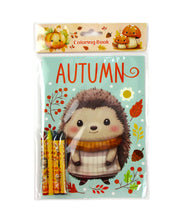 Load image into Gallery viewer, Cozy Autumn Animals Coloring Books with Crayons Party Favors - Set of 6 or 12