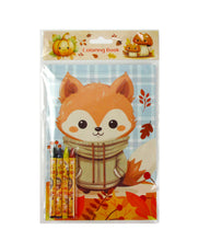 Load image into Gallery viewer, Cozy Autumn Animals Coloring Books with Crayons Party Favors - Set of 6 or 12