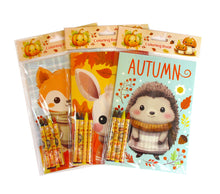 Load image into Gallery viewer, Cozy Autumn Animals Coloring Books with Crayons Party Favors - Set of 6 or 12