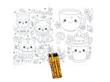 Load image into Gallery viewer, Cozy Autumn Animals Coloring Books with Crayons Party Favors - Set of 6 or 12