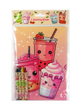 Load image into Gallery viewer, Boba Coloring Books with Crayons Party Favors - Set of 6 or 12