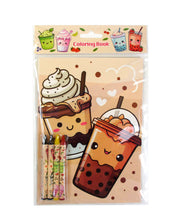 Load image into Gallery viewer, Boba Coloring Books with Crayons Party Favors - Set of 6 or 12