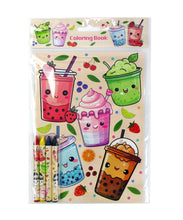 Load image into Gallery viewer, Boba Coloring Books with Crayons Party Favors - Set of 6 or 12