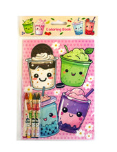 Load image into Gallery viewer, Boba Coloring Books with Crayons Party Favors - Set of 6 or 12