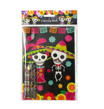 Load image into Gallery viewer, Day of the Dead Coloring Books with Crayons Party Favors - Set of 6 or 12