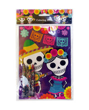 Load image into Gallery viewer, Day of the Dead Coloring Books with Crayons Party Favors - Set of 6 or 12
