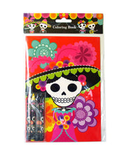 Load image into Gallery viewer, Day of the Dead Coloring Books with Crayons Party Favors - Set of 6 or 12