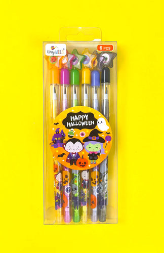 New Spooky Halloween Stackable Multi Point Pencils - Set of 6