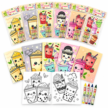 Load image into Gallery viewer, Boba Coloring Books with Crayons - 6 Pc or 12 Pc Set