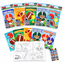 Load image into Gallery viewer, Football Coloring Books with Crayons - 6 Pc or 12 Pc Set
