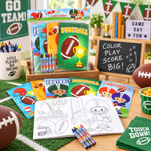 Load image into Gallery viewer, Football Coloring Books with Crayons - 6 Pc or 12 Pc Set