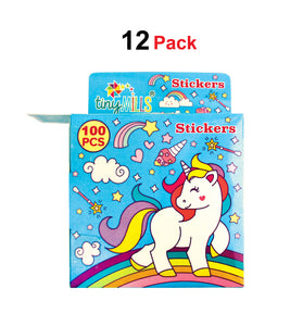 Unicorn Stickers 100 Stickers/Dispenser, Pack of 1, 6 or 12 Dispensers