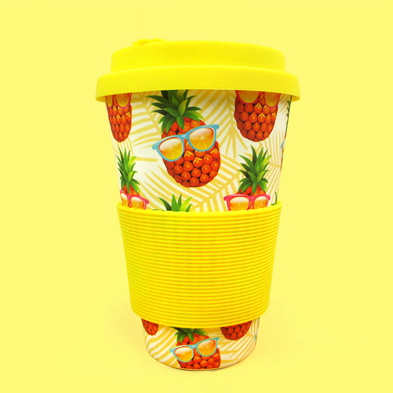 Tropical Pineapple Eco-Friendly Reusable Plant Fiber Travel Mug