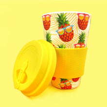 Load image into Gallery viewer, Eco-Friendly Reusable Plant Fiber Travel Mug with Pineapple Sunglasses Design
