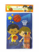 Load image into Gallery viewer, Basketball Coloring Books with Crayons Party Favors - Set of 6 or 12