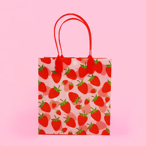 Strawberry Party Favor Bags Treat Bags - Set of 6 or 12