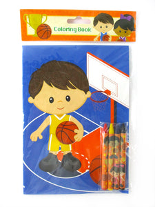 Basketball Coloring Books with Crayons Party Favors - Set of 6 or 12