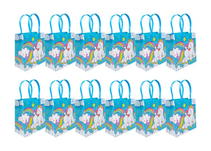 Blue Unicorn Party Favor Bags Treat Bags - Set of 6 or 12