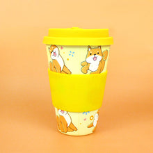Load image into Gallery viewer, Eco-Friendly Reusable Plant Fiber Travel Mug with Shiba Inu Dog Design