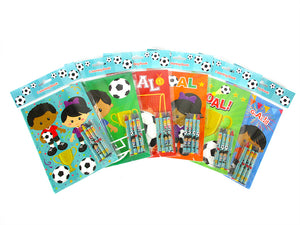 Soccer Coloring Books with Crayons Party Favors - Set of 6 or 12