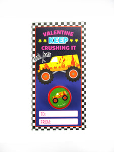 Monster Truck Valentine's Day Cards with Stampers for Classroom Exchange